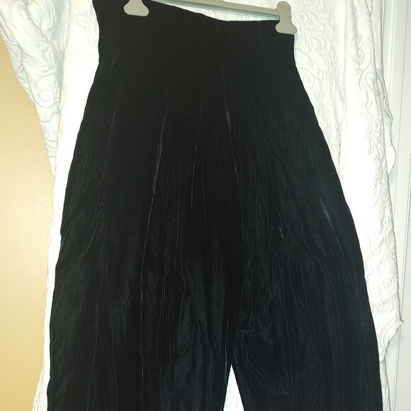 WOMEN'S SIZE 14 "VICTOR COSTA" VINTAGE VELVET HIGH-WAISTED PALAZZO PANTS - Picture 1 of 7